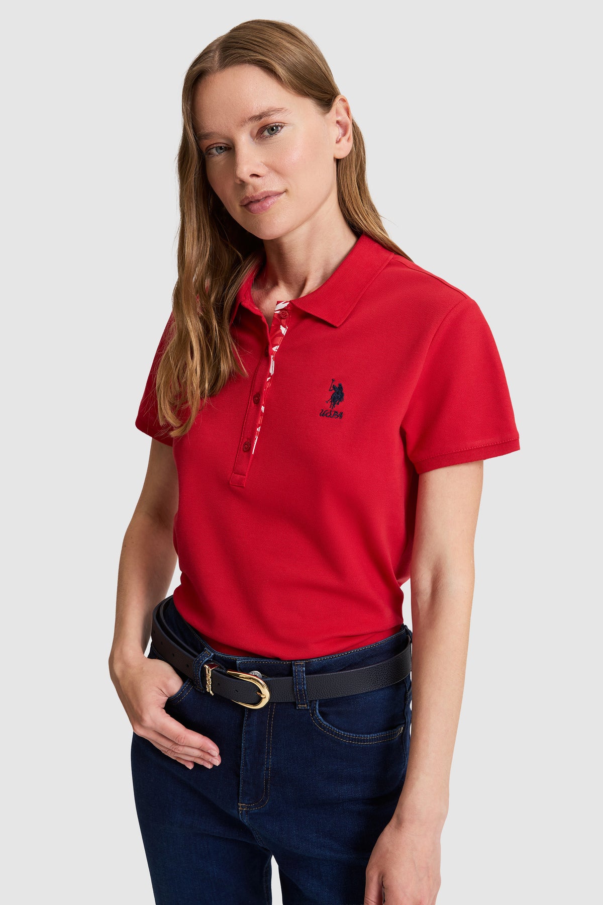 U.S. Polo Assn. crvena ženska polo majica kratkih rukava