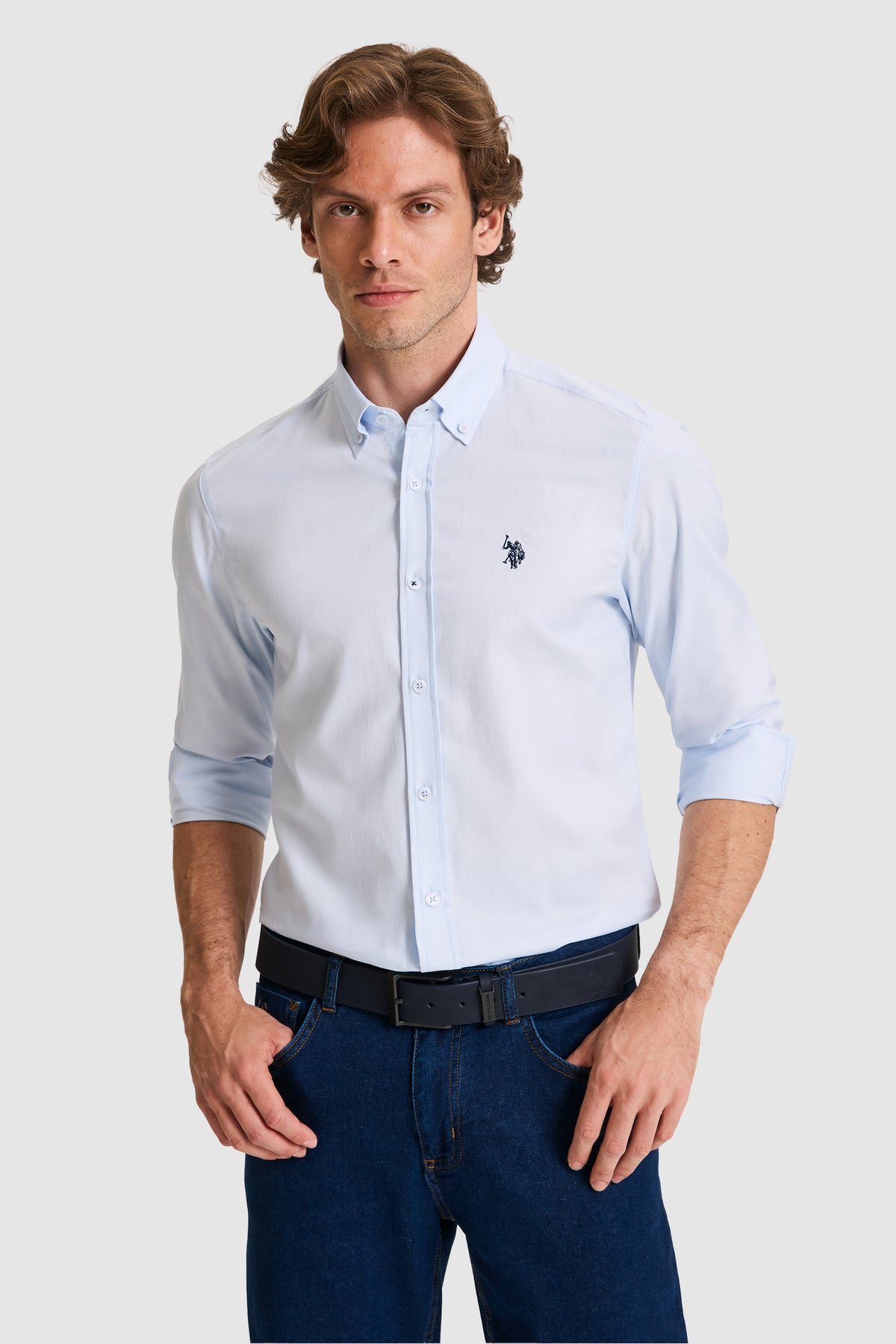 U.S. Polo Assn. muška svijetloplava oxford košulja