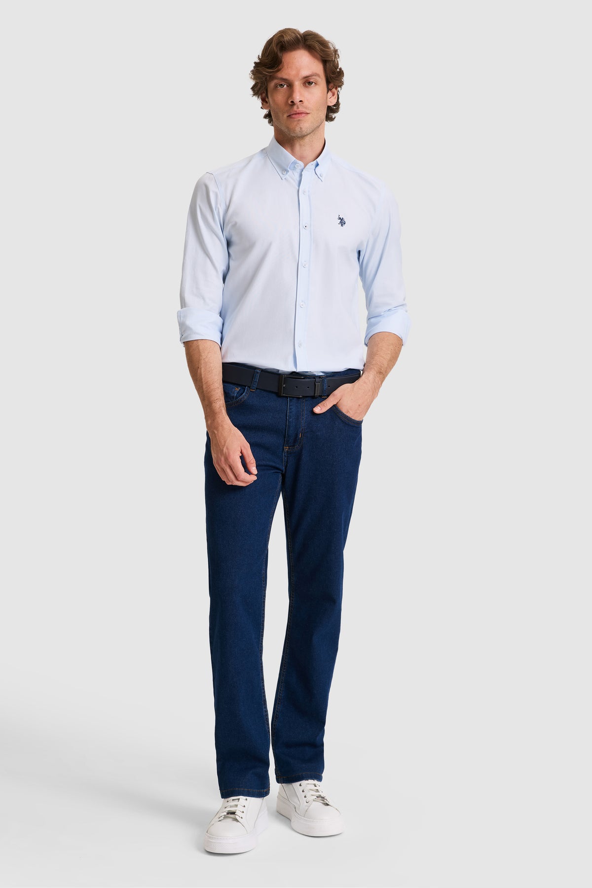 U.S. Polo Assn. muška svijetloplava oxford košulja