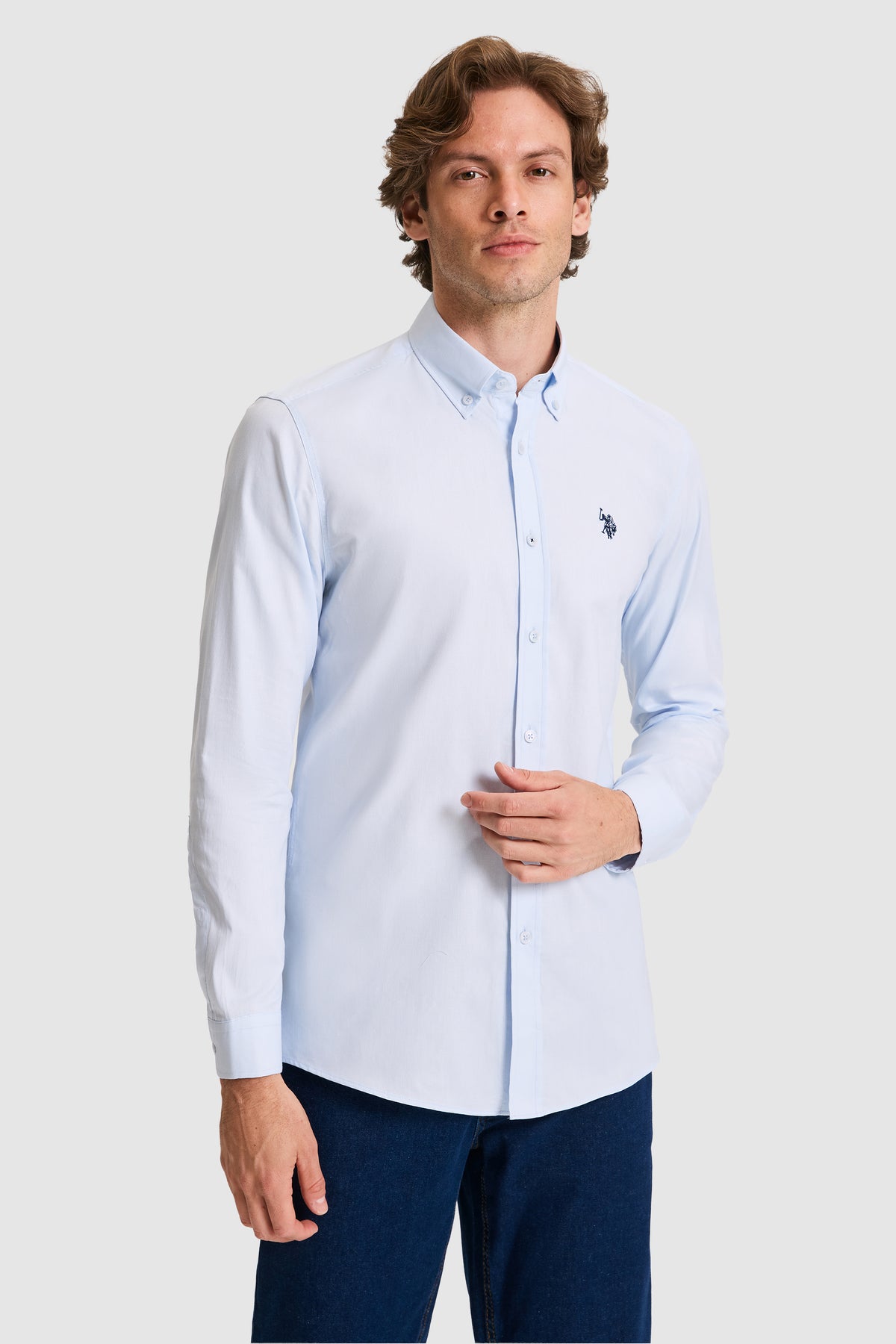 U.S. Polo Assn. muška svijetloplava oxford košulja