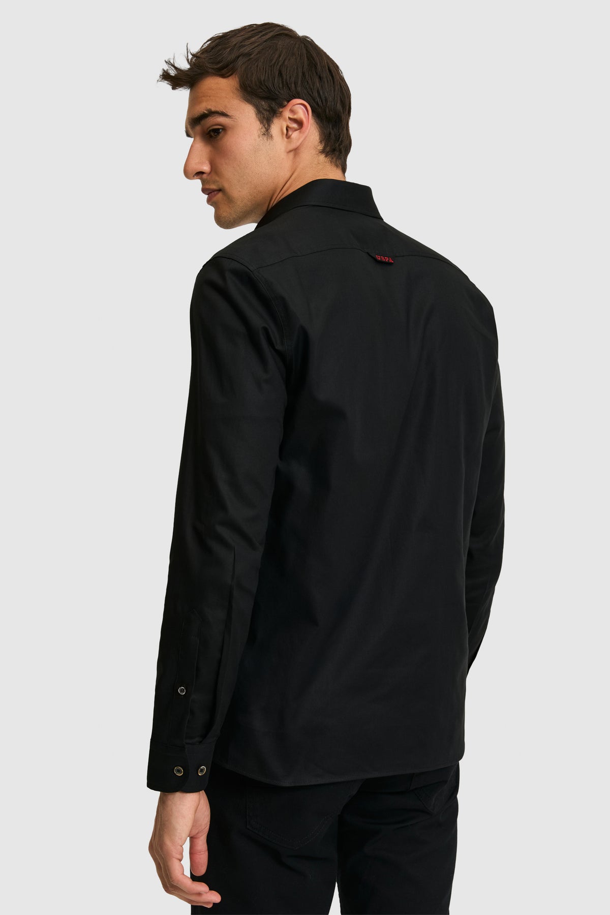U.S. Polo Assn. crna muška uska button-down košulja