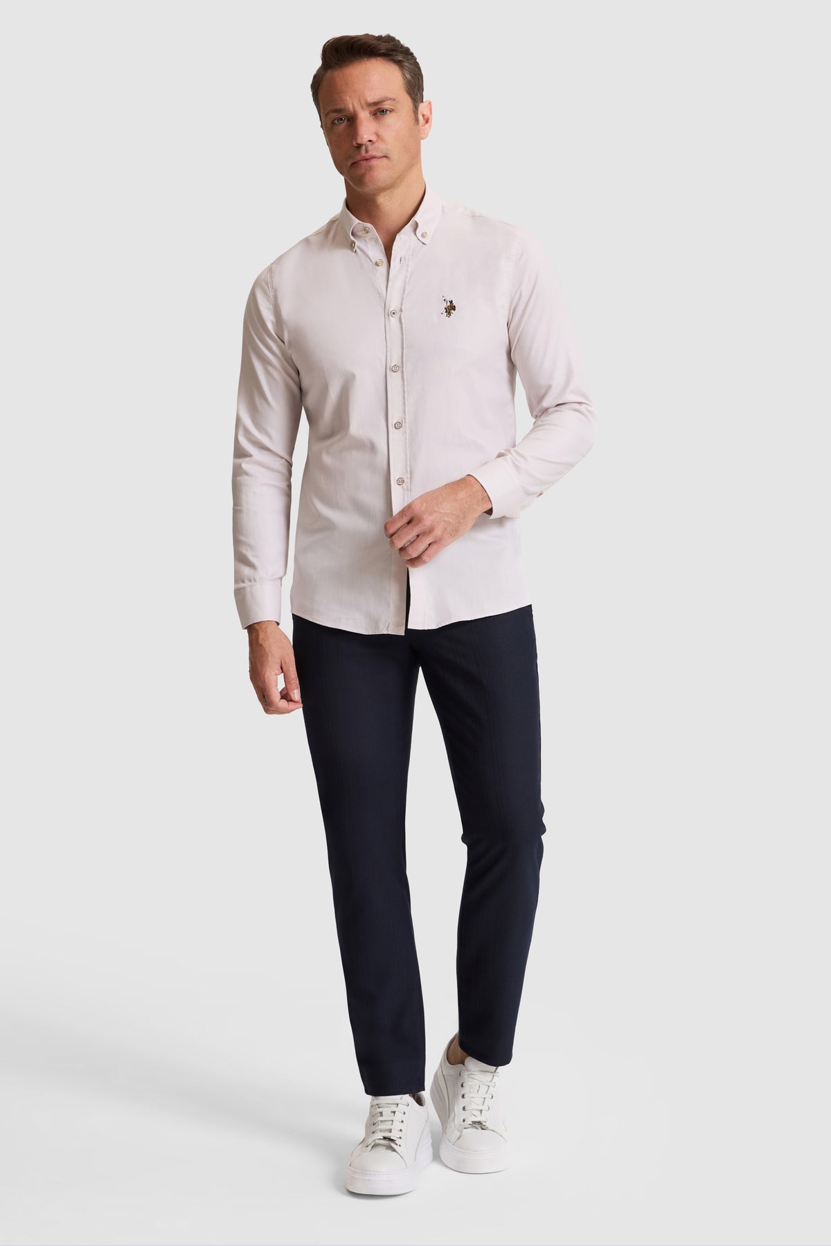 U.S. Polo Assn. bež muška slim oxford košulja