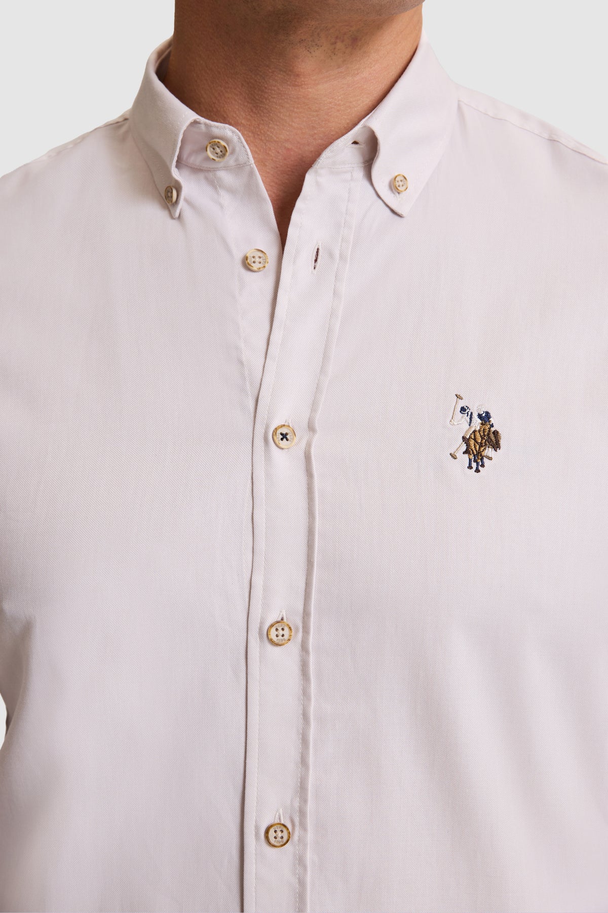 U.S. Polo Assn. bež muška slim oxford košulja
