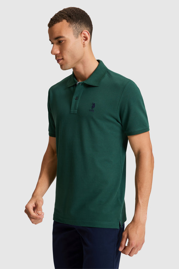 U.S. Polo Assn. tamnozelena muška polo majica s pike teksturom