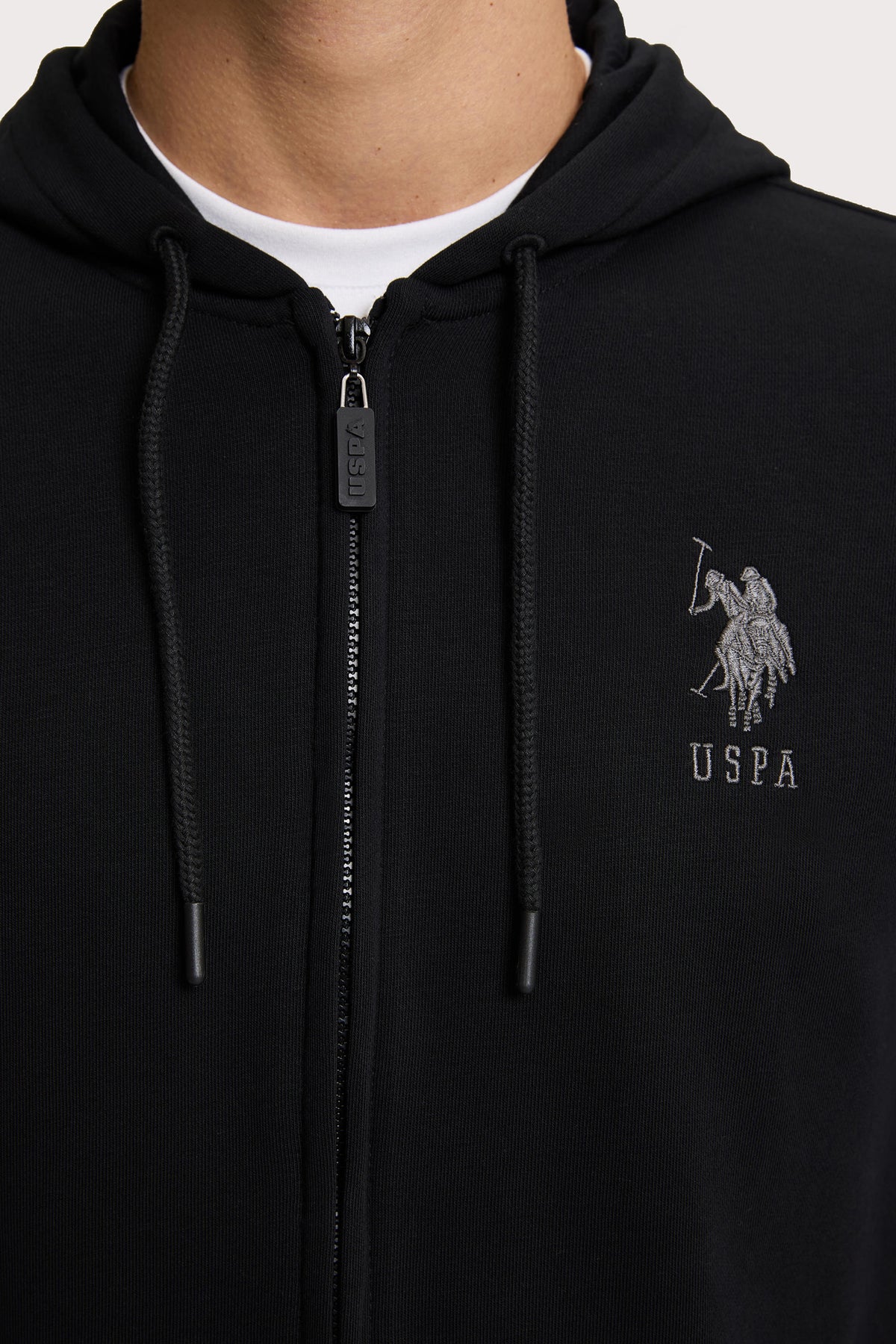U.S. Polo Assn. crna muška dukserica s kapuljačom
