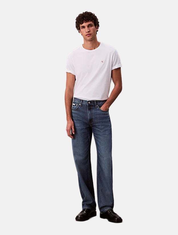 Calvin Klein bijela muška majica sa šivenim znakom-[SKU]