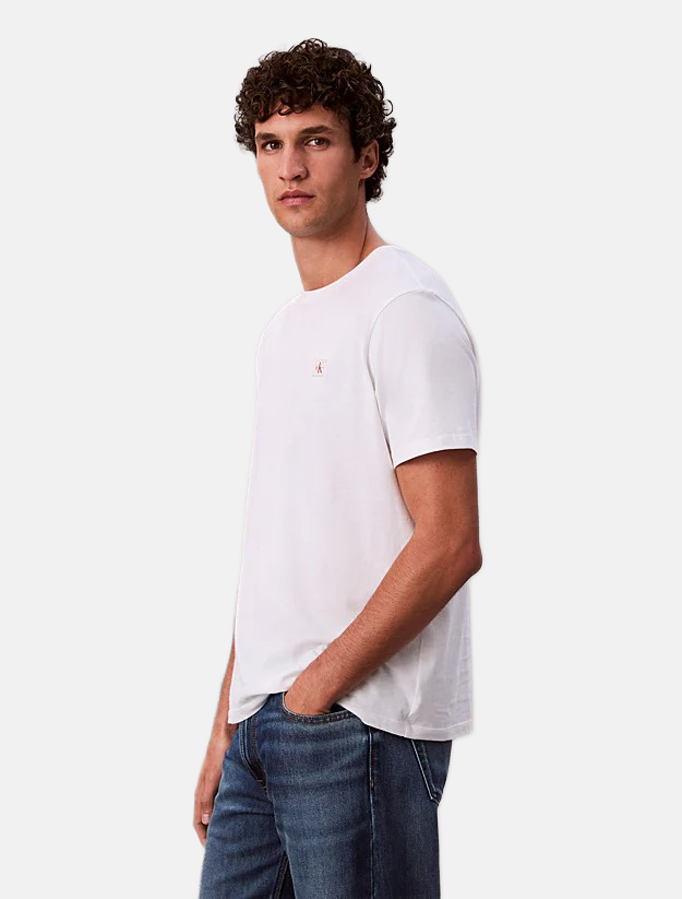 Calvin Klein bijela muška majica sa šivenim znakom-[SKU]