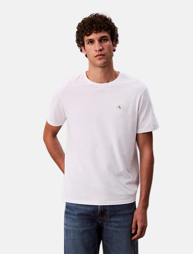 Calvin Klein bijela muška majica sa šivenim znakom-[SKU]