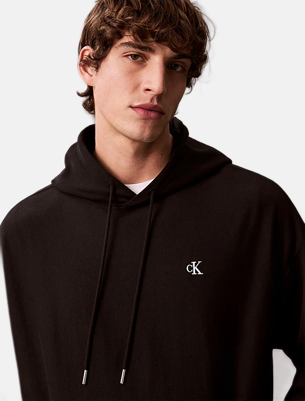 Calvin Klein crna muška dukserica sa kapuljačom-[SKU]