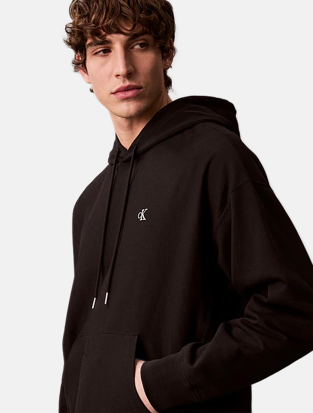 Calvin Klein crna muška dukserica sa kapuljačom-[SKU]