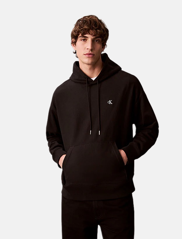Calvin Klein crna muška dukserica sa kapuljačom-[SKU]