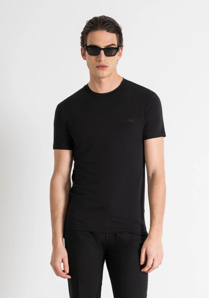 Antony Morato crna muška majica s okruglim izrezom