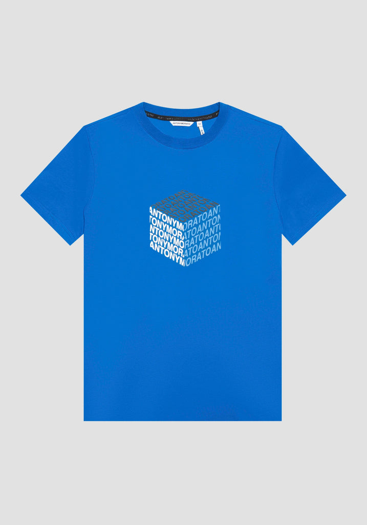 Antony Morato plava muška majica s geometrijskim printom