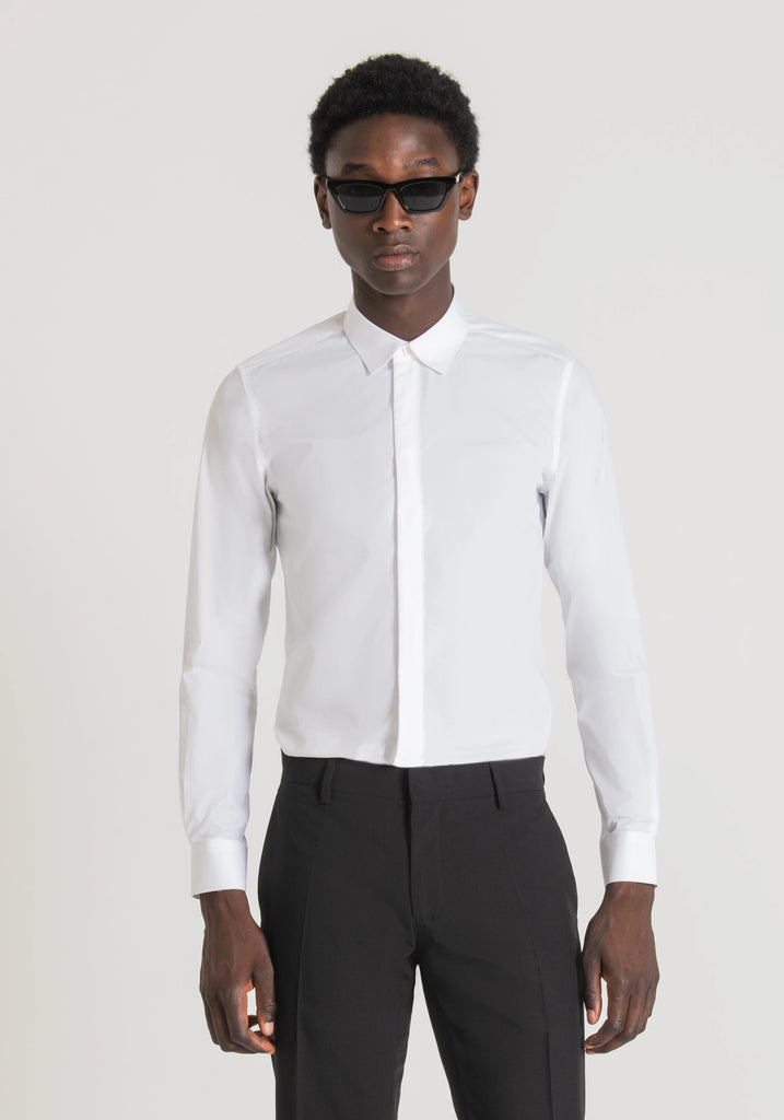 Antony Morato bijela muška košulja s kontrastnim gumbima