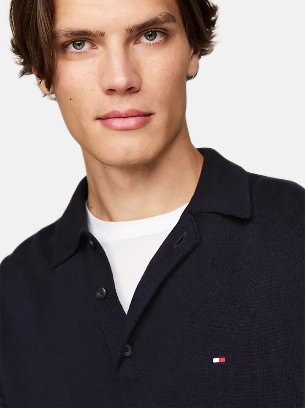 Tommy Hilfiger plavi muški džemper od kašmira-[SKU]