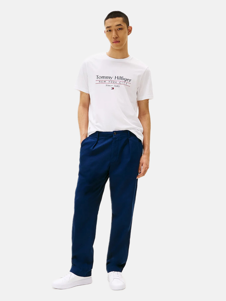 Tommy Hilfiger bijela muška majica s natpisom-[SKU]