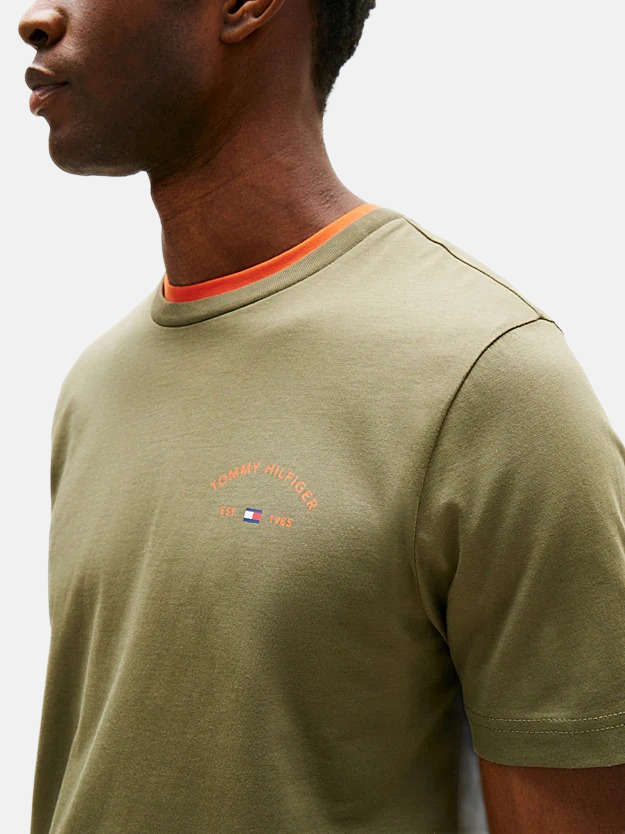 Tommy Hilfiger zelena muška majica sa velikom aplikacijom na leđima-[SKU]