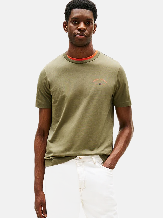 Tommy Hilfiger zelena muška majica sa velikom aplikacijom na leđima-[SKU]