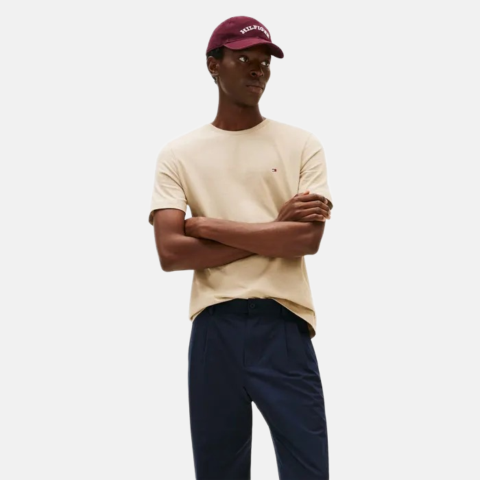 Tommy Hilfiger bež muška majica s kratkim rukavima-[SKU]