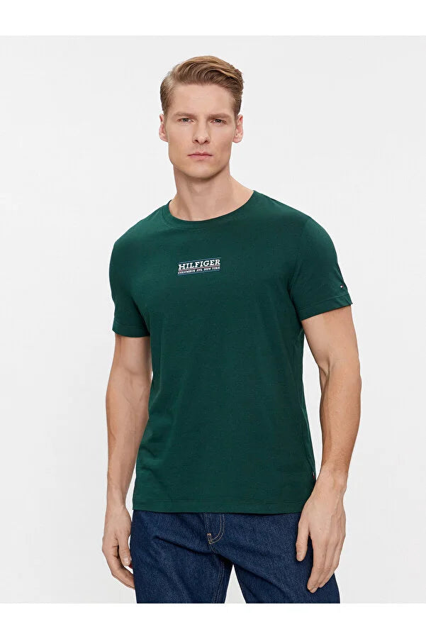 Tommy Hilfiger zelena muška majica s okruglom kragnom
