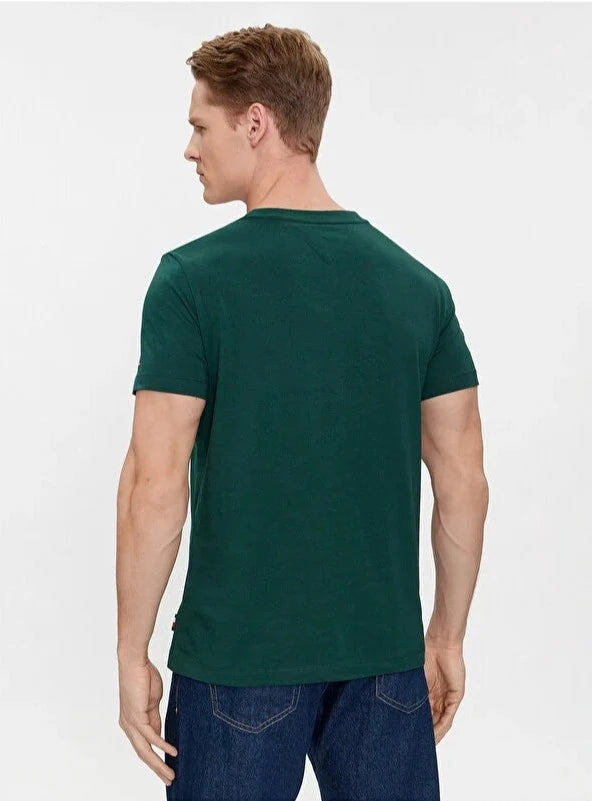 Tommy Hilfiger zelena muška majica s okruglom kragnom-[SKU]