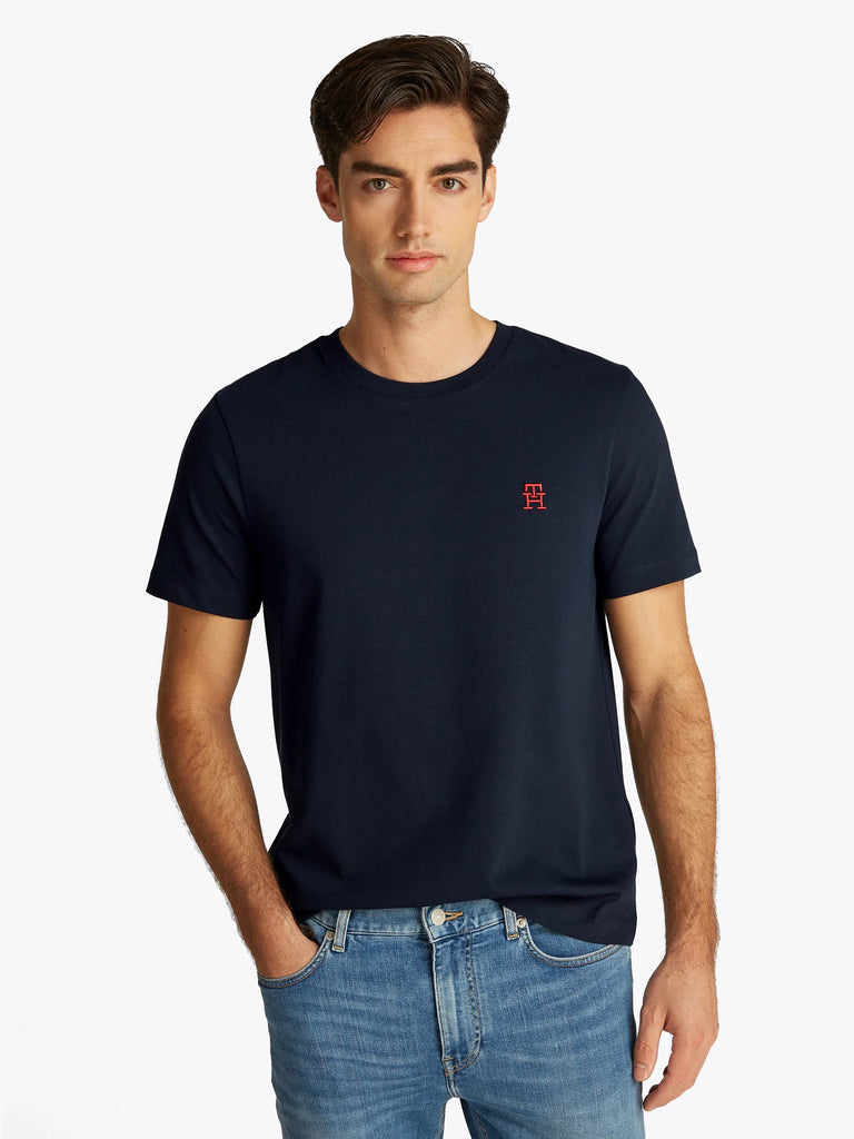 Tommy Hilfiger plava muška majica s crvenim detaljima-[SKU]