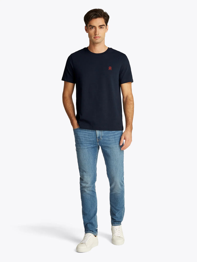 Tommy Hilfiger plava muška majica s crvenim detaljima-[SKU]