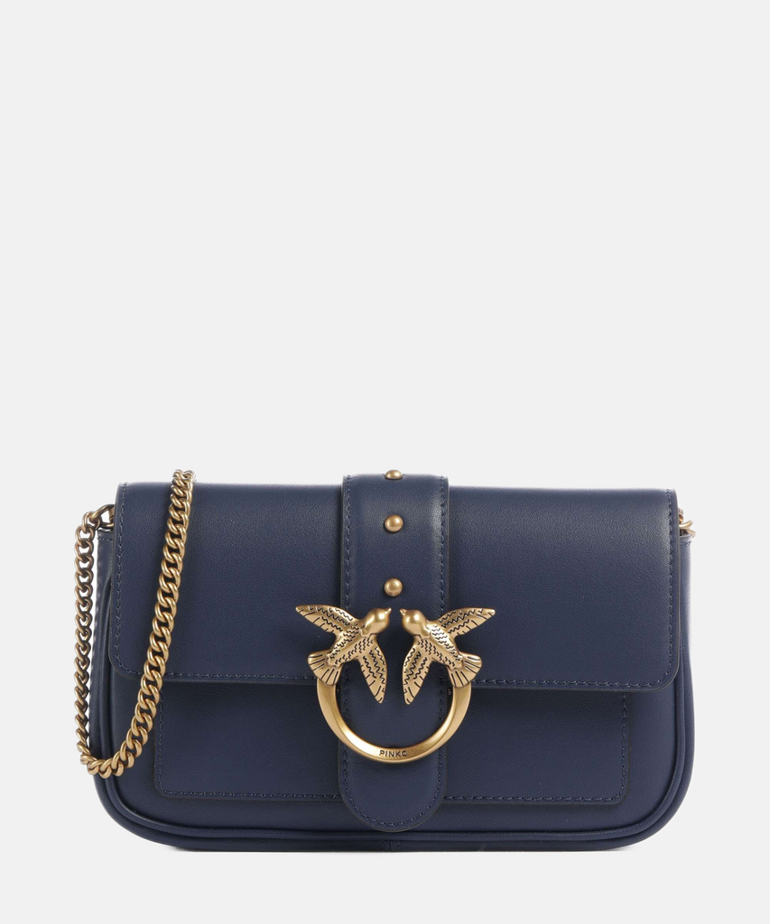 Pinko plava ženska torba sa zlatnim lancem-[SKU]