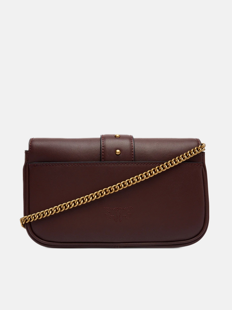 Pinko bordo ženska torba sa zlatnim lancem i kopčom-[SKU]