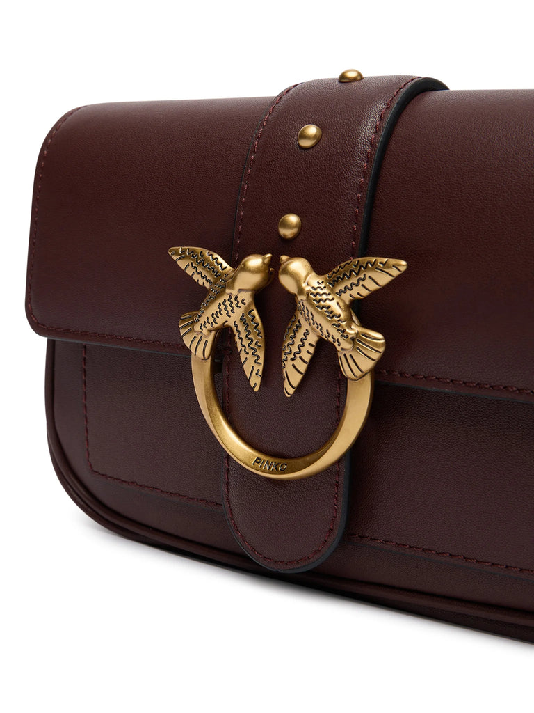 Pinko bordo ženska torba sa zlatnim lancem i kopčom-[SKU]