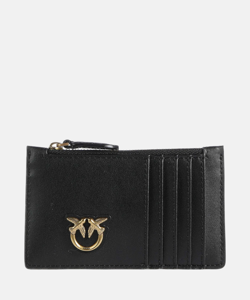 Pinko crni ženski novčanik sa pretincima za kartice-[SKU]