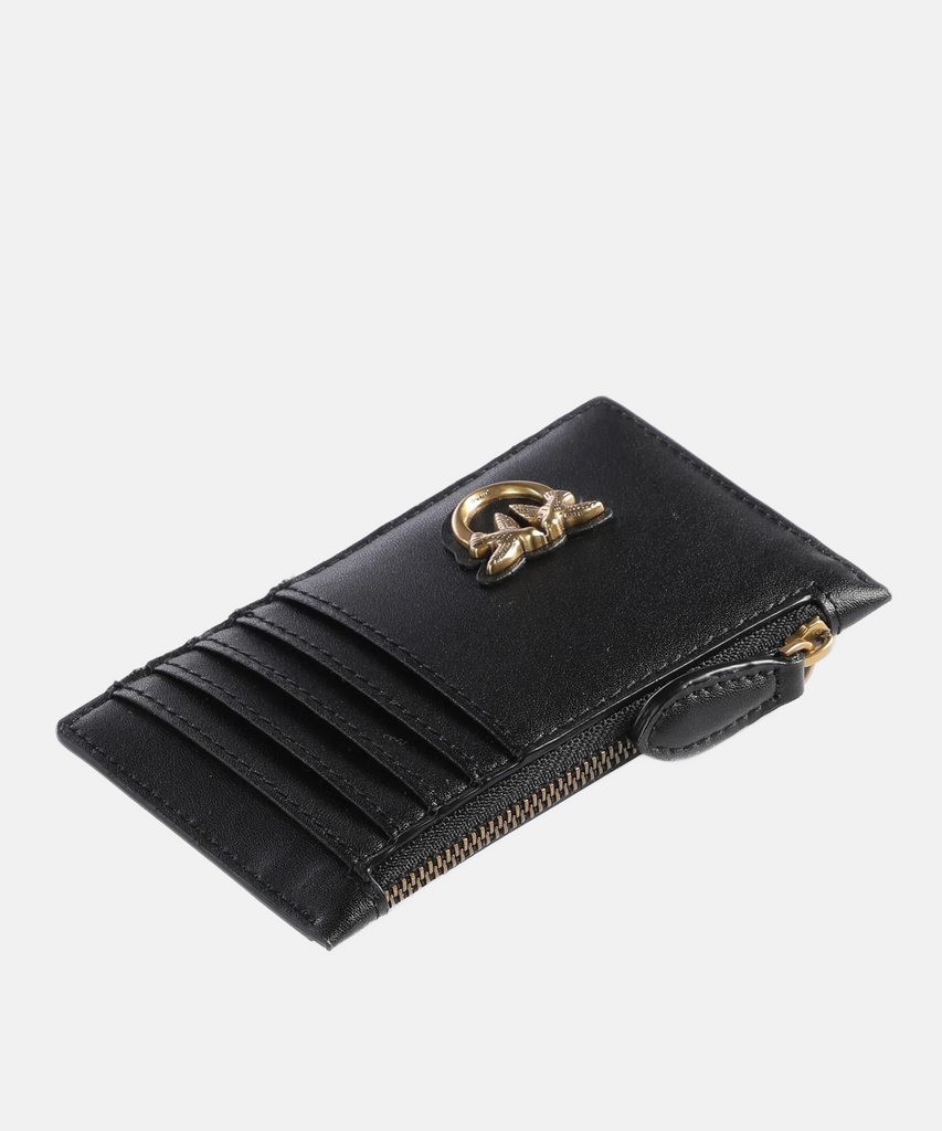 Pinko crni ženski novčanik sa pretincima za kartice-[SKU]