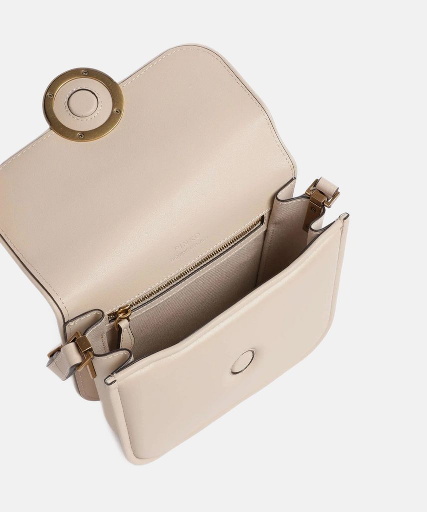 Pinko bež ženska torba sa zlatnim detaljima-[SKU]