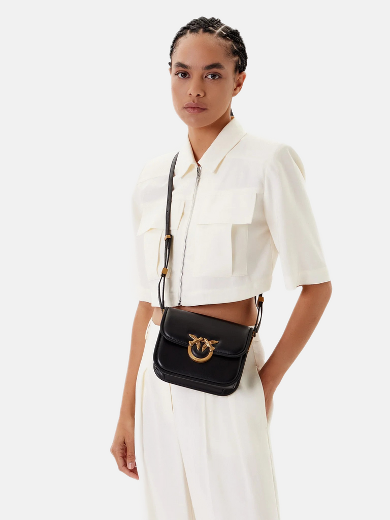 Pinko crna ženska torba sa zlatnim detaljima-[SKU]