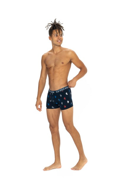 U.S. Polo Assn. teget muške bokserice s printom logotipa (3 kom)