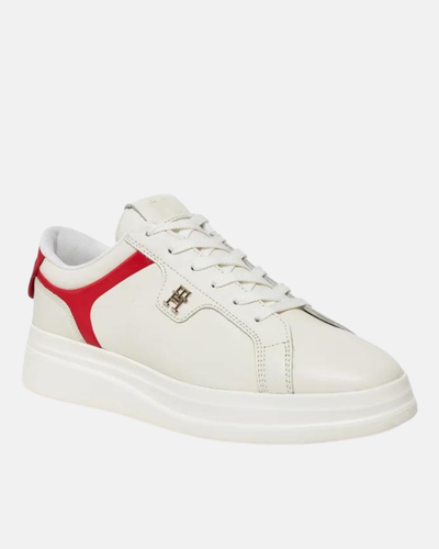 Tommy Hilfiger bijele ženske patike s crvenim detaljima-[SKU]