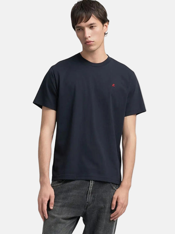 Replay teget plava muška majica sa crvenim logom-[SKU]