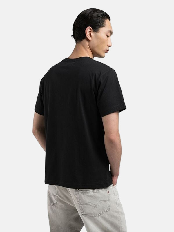 Replay crna muška majica sa detaljem na rukavu-[SKU]