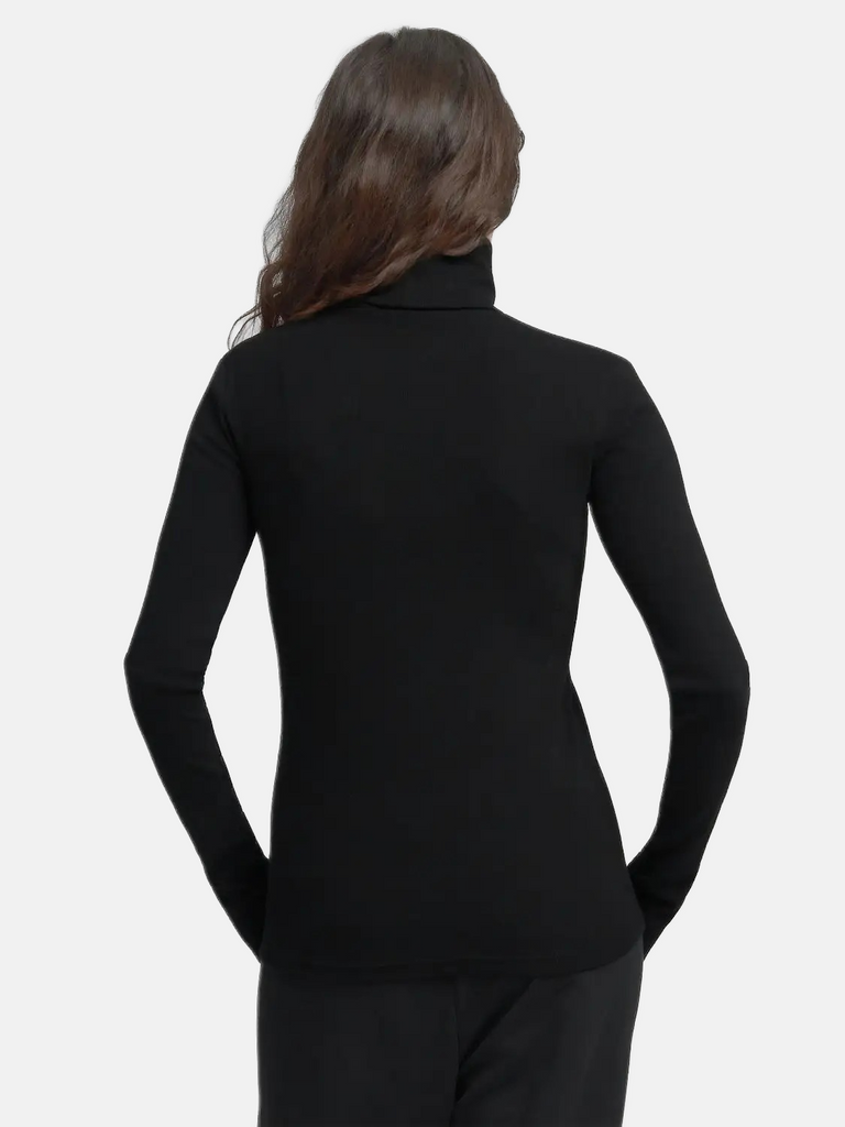 Replay crna ženska majica dugih rukava sa rolka kragnom-[SKU]