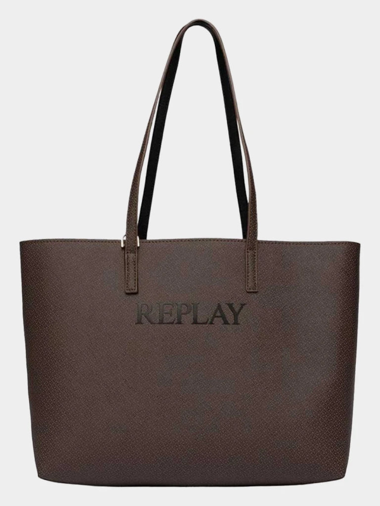 Replay smeđa ženska torba s teksturnim uzorkom