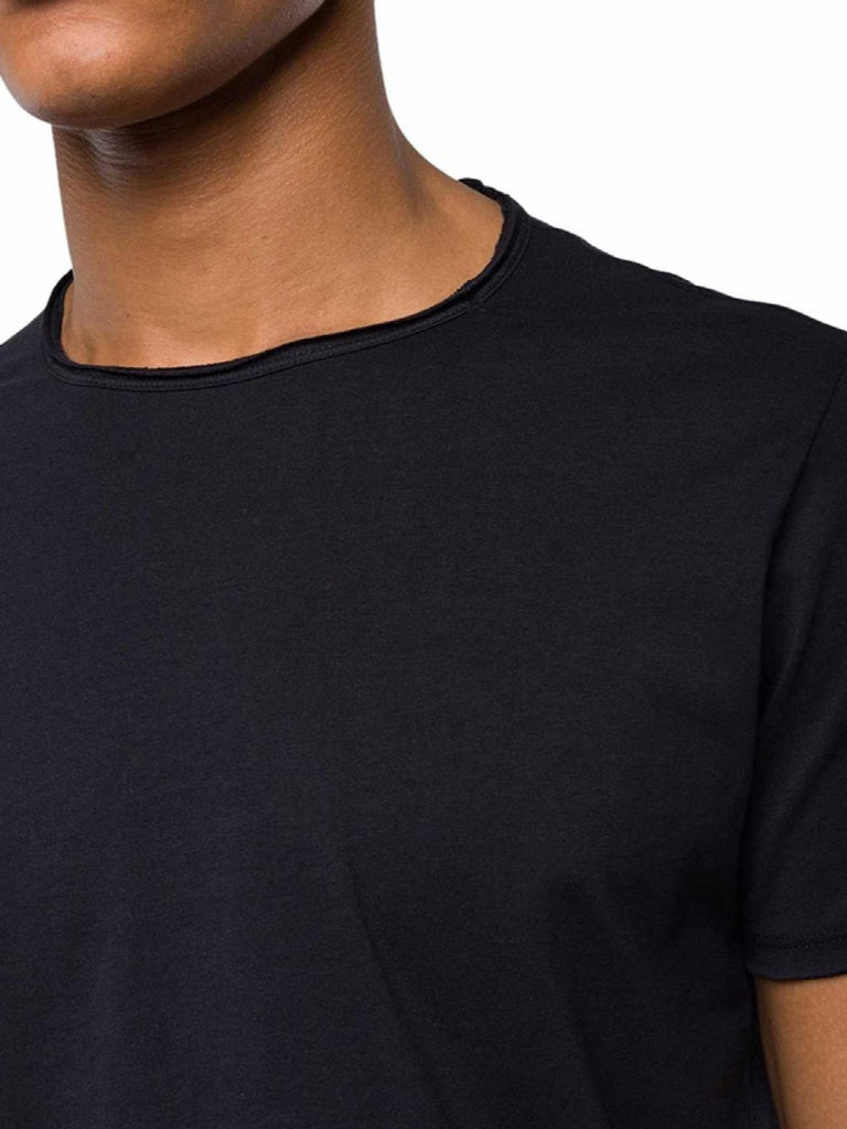 Replay crna muška majica sa zaobljenim rubom