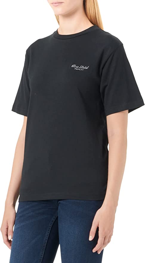 Replay crna ženska majica s okruglim izrezom