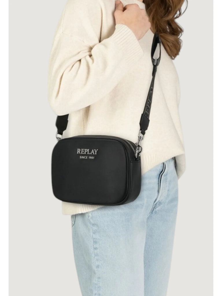 Replay crna ženska torba sa natpisom brenda-[SKU]
