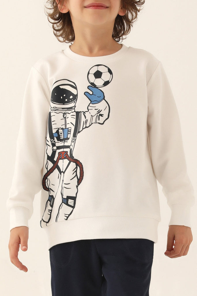 Roly Poly bijela trenerka za dječake astronaut printa