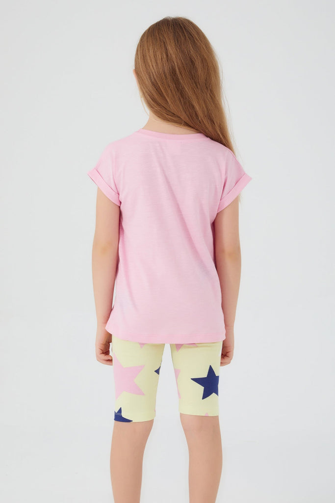 RolyPoly pink komplet za djevojčice sa uzorkom zvijezda