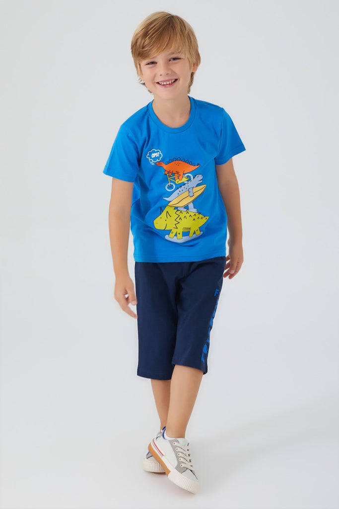 RolyPoly plavi komplet za dječake s dinosaurom