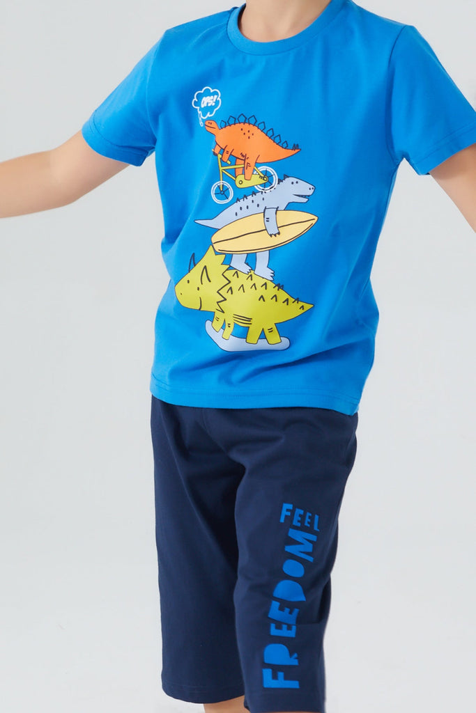 RolyPoly plavi komplet za dječake s dinosaurom