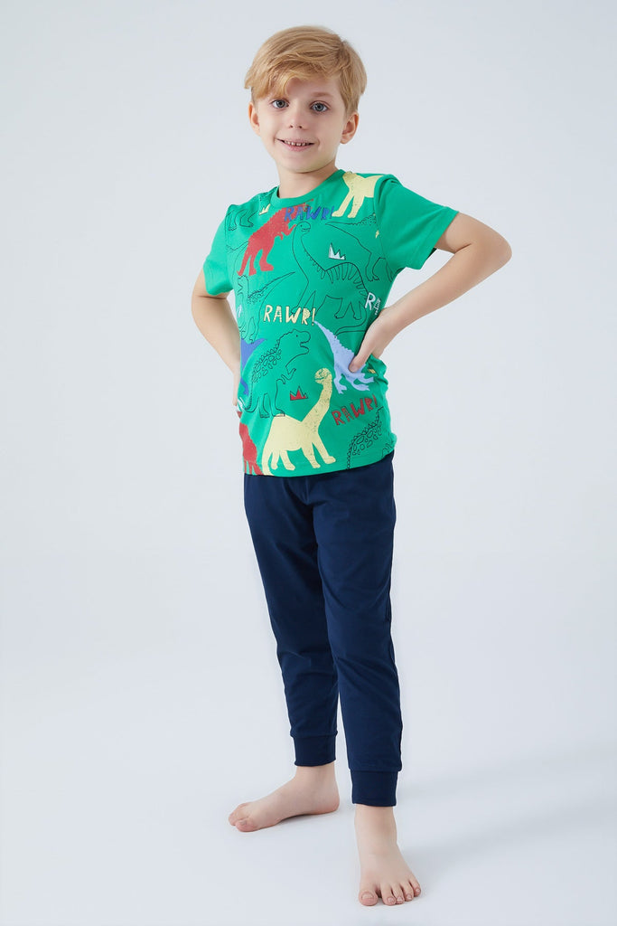 RolyPoly zeleni komplet za dječake s dinosaurima-[SKU]