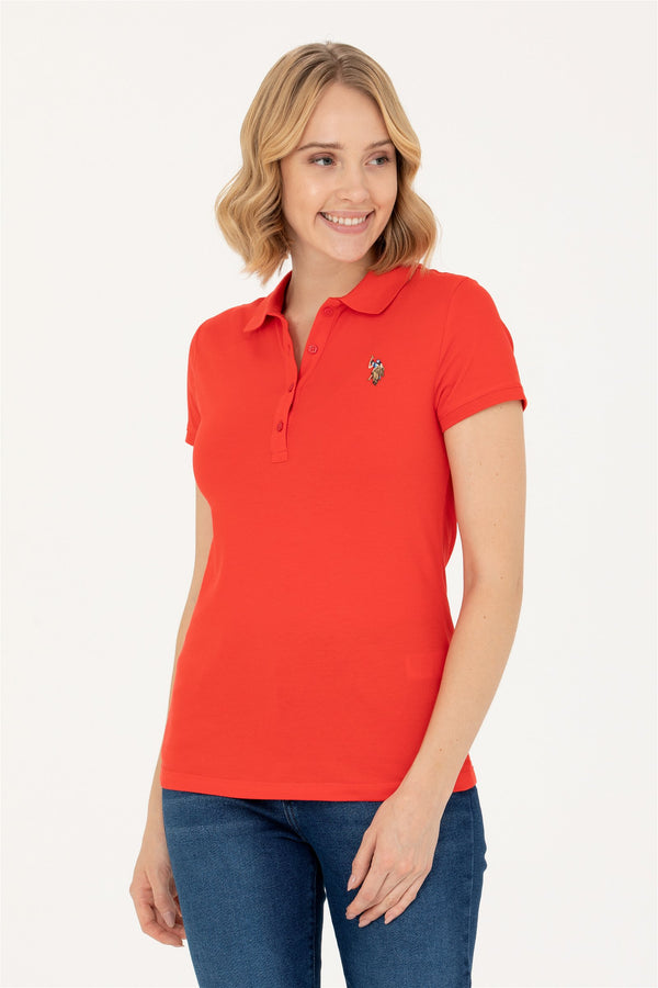 U.S. Polo Assn. crvena ženska polo majica s malim logom