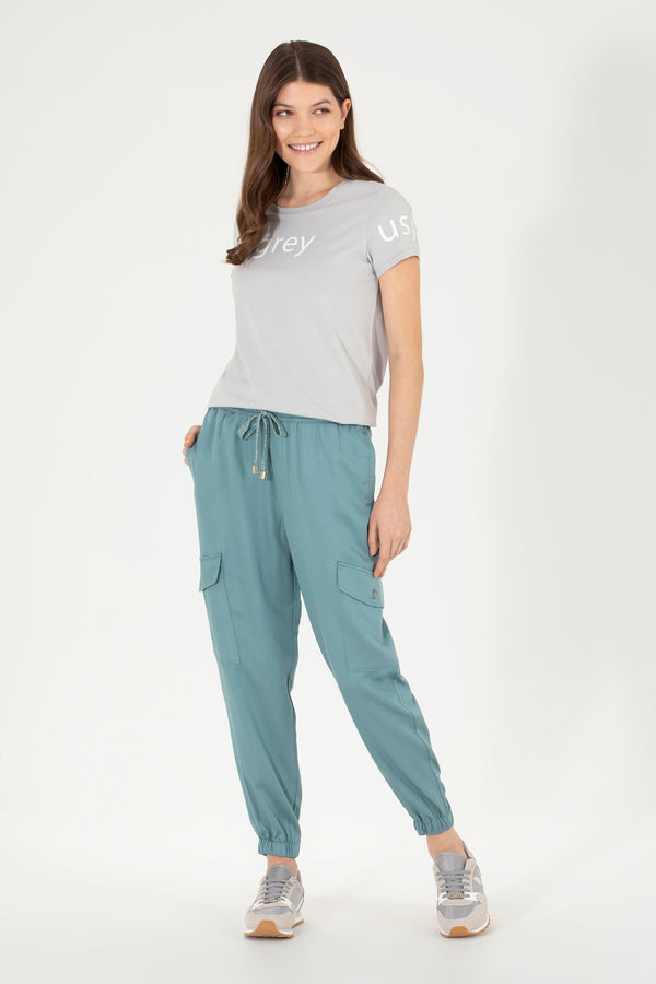 U.S. Polo Assn. tirkizne ženske cargo pantalone